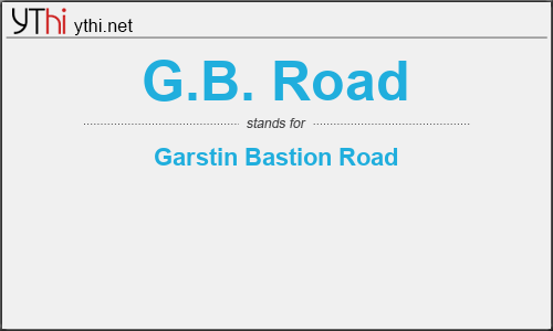 What does G.B. ROAD mean? What is the full form of G.B. ROAD?